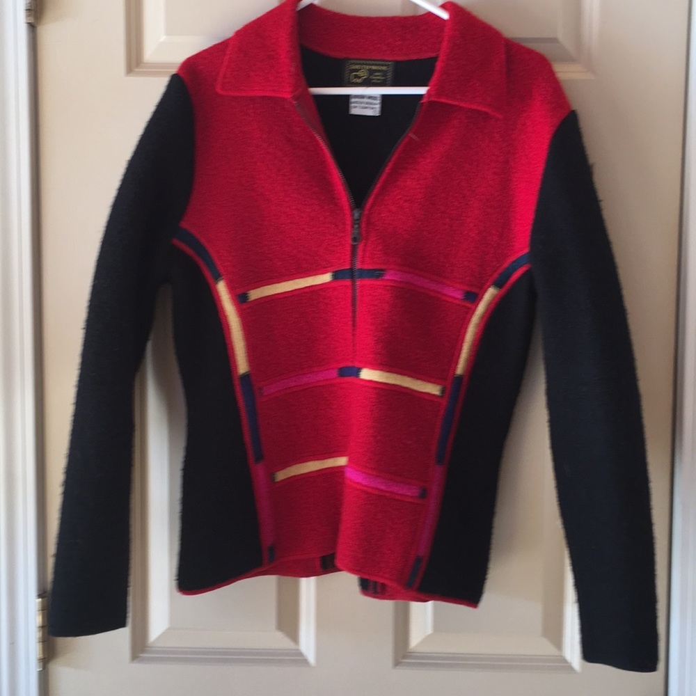 100% Virgin Wool zip up jacket